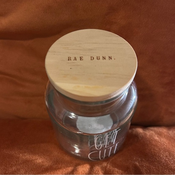 BRAND NEW WITH TAGS Rae Dunn Glass Jar, “Get Cute” Hair Elastic Holder - Picture 2 of 3